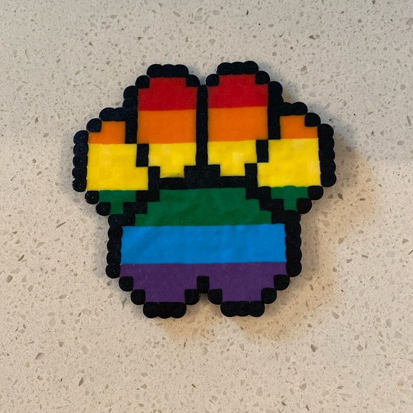 Rainbow Paw Perler Magnet - Picture 1 of 1